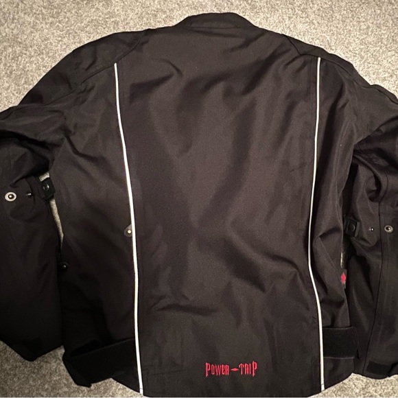 Power Trip Motorcycle Jacket w/ Back/Elbow Armor & Removable Liner Men's Small - Picture 3 of 5